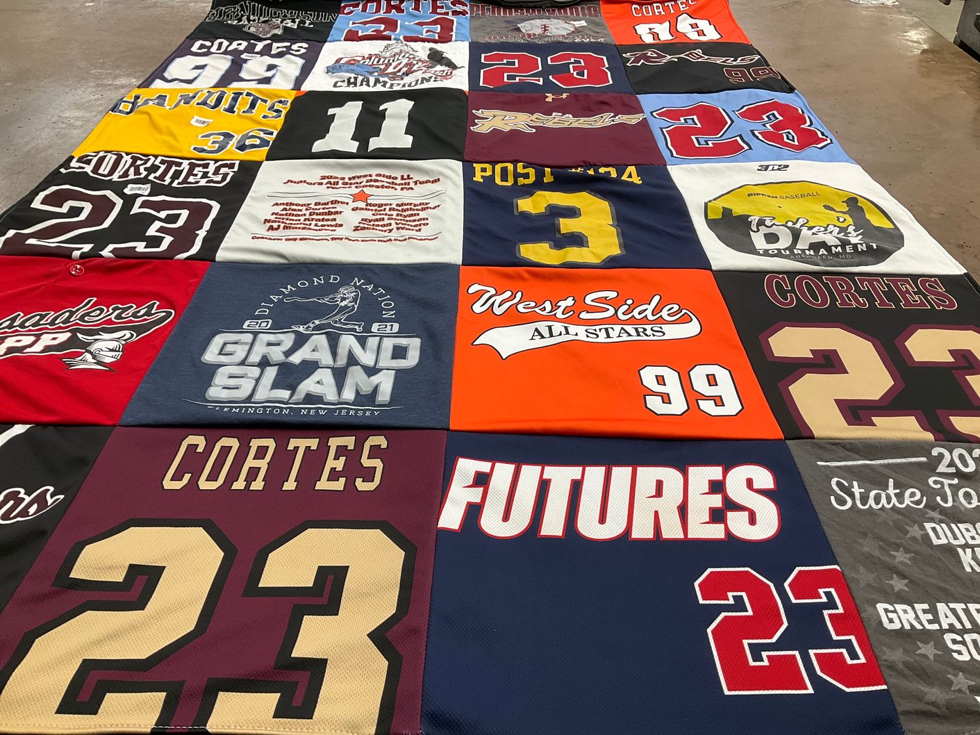 T-shirt quilt featuring saunders pp by Amanda from PA