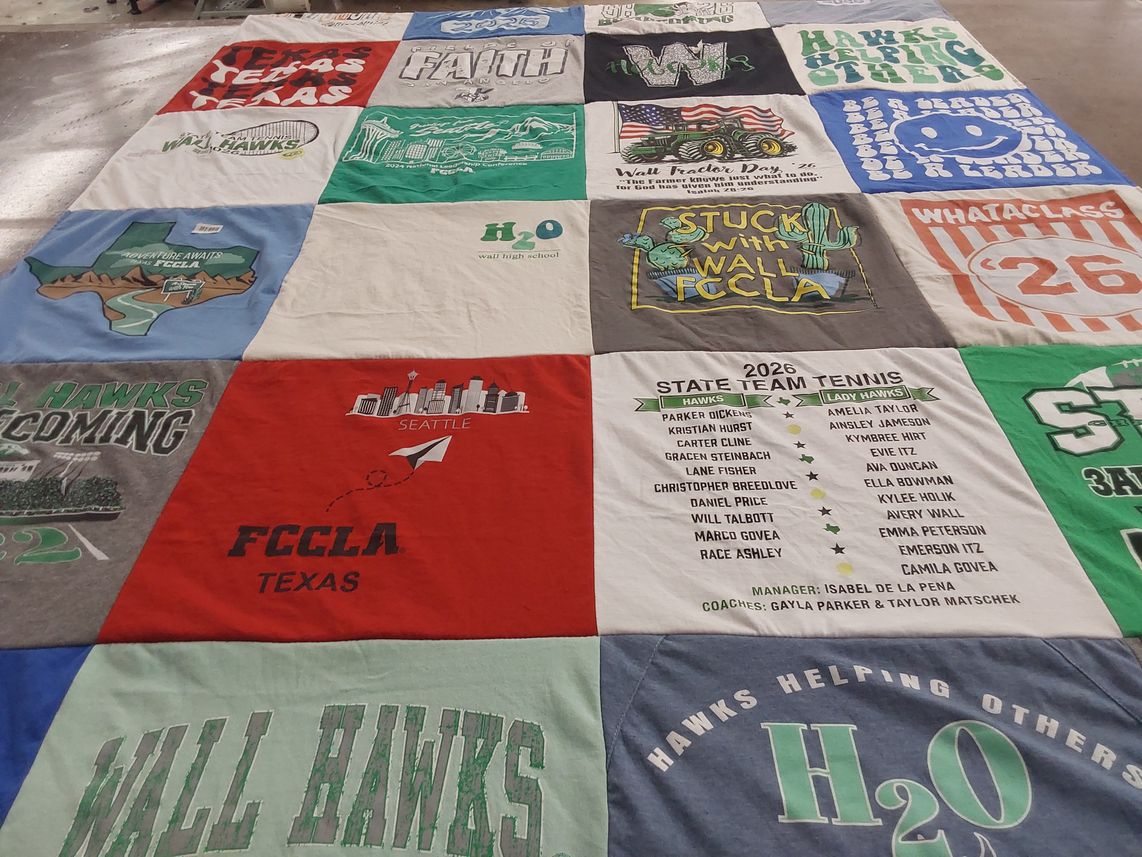 T-shirt quilt featuring lady hawks, hawks by Gayla from TX