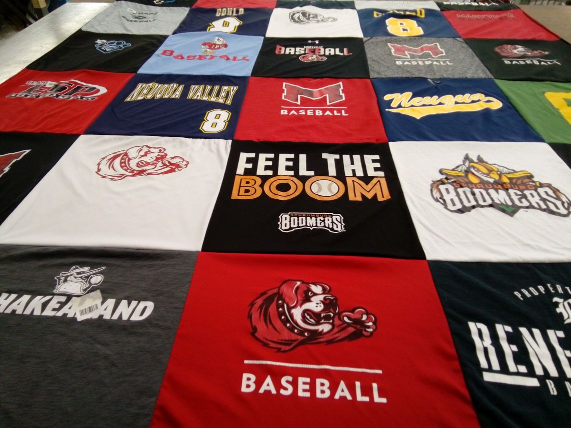 T-shirt quilt featuring schuamburg boomers by Lynn from IL