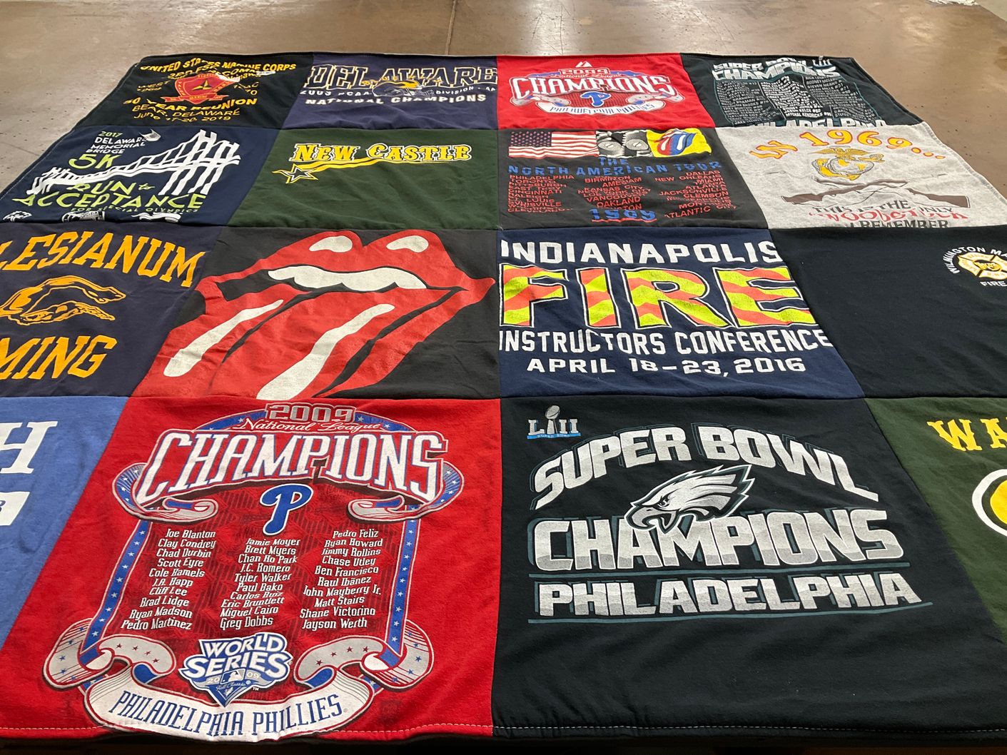 T-shirt quilt featuring philadelphia phillies, philadelphia eagles by Winifred from DE