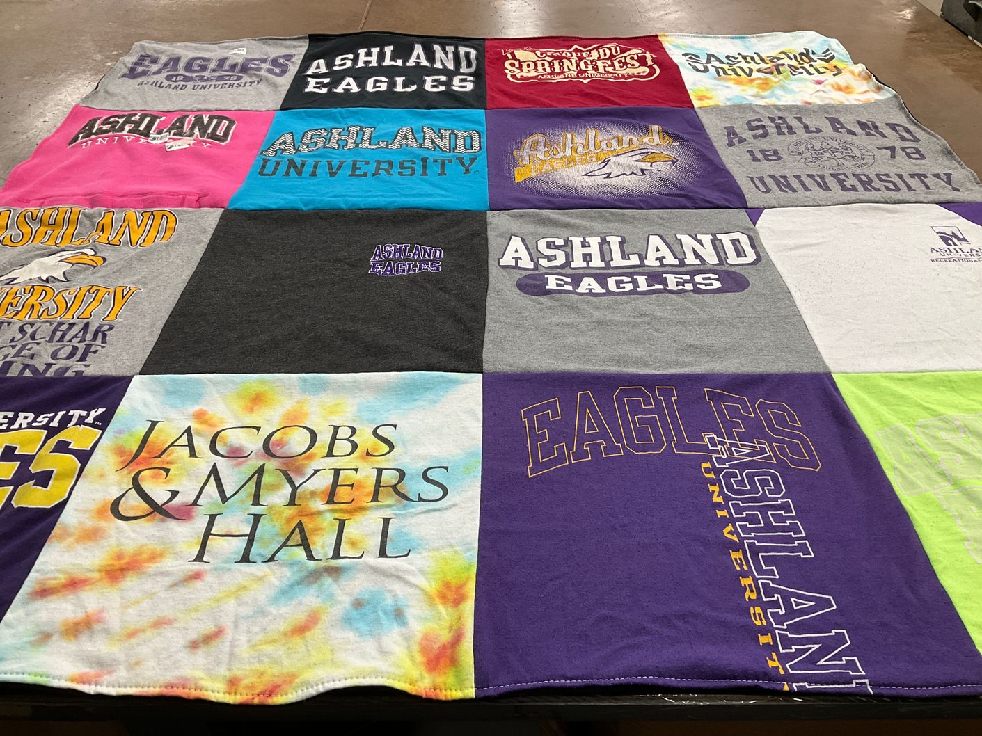T-shirt quilt featuring ashland eagles by Ashley from OH