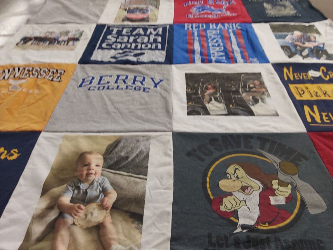 T-shirt quilt featuring red bank baseball by Laura from TN