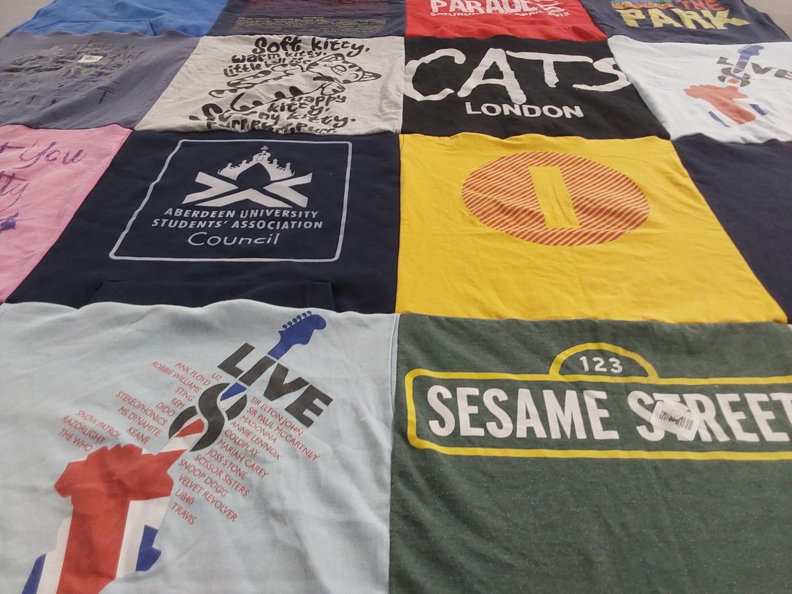 T-shirt quilt from aberdeen university by Michelle from TX