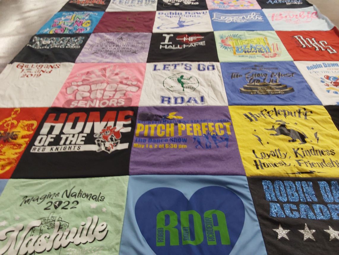 T-shirt quilt featuring red knights by Kristin from FL