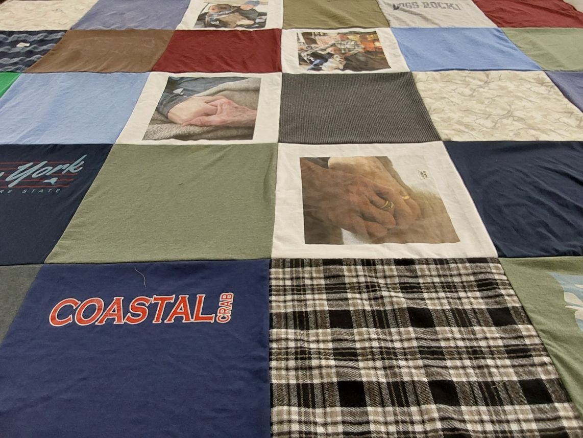 T-shirt quilt from state university, new york state university by Mary from NY