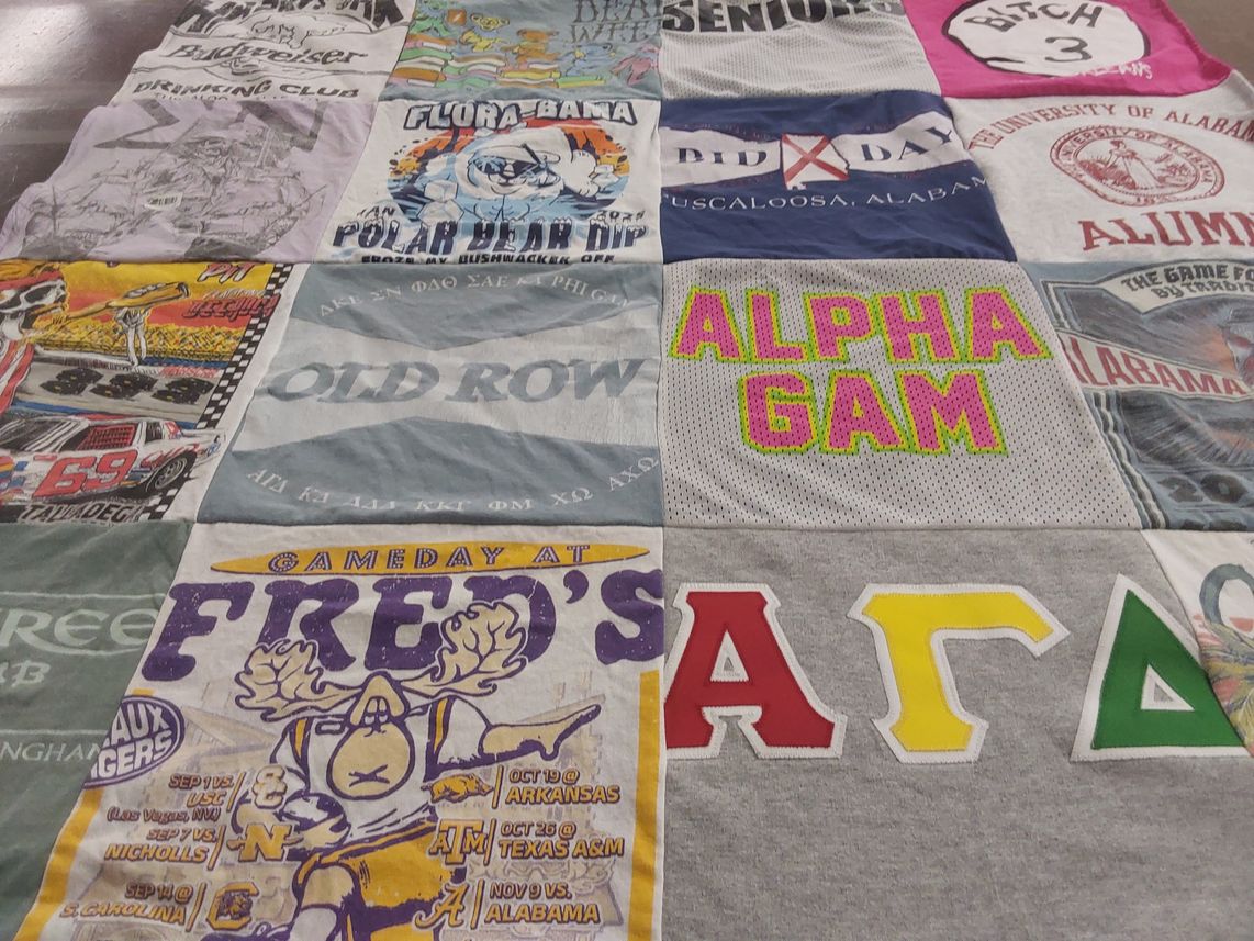 T-shirt quilt from university of alabama by Mary Coleman from AL