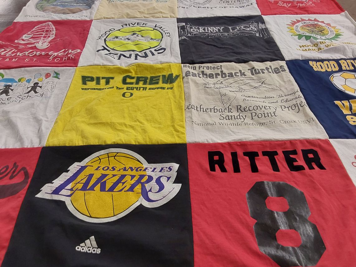 T-shirt quilt featuring los angeles lakers by Kathryn from OR