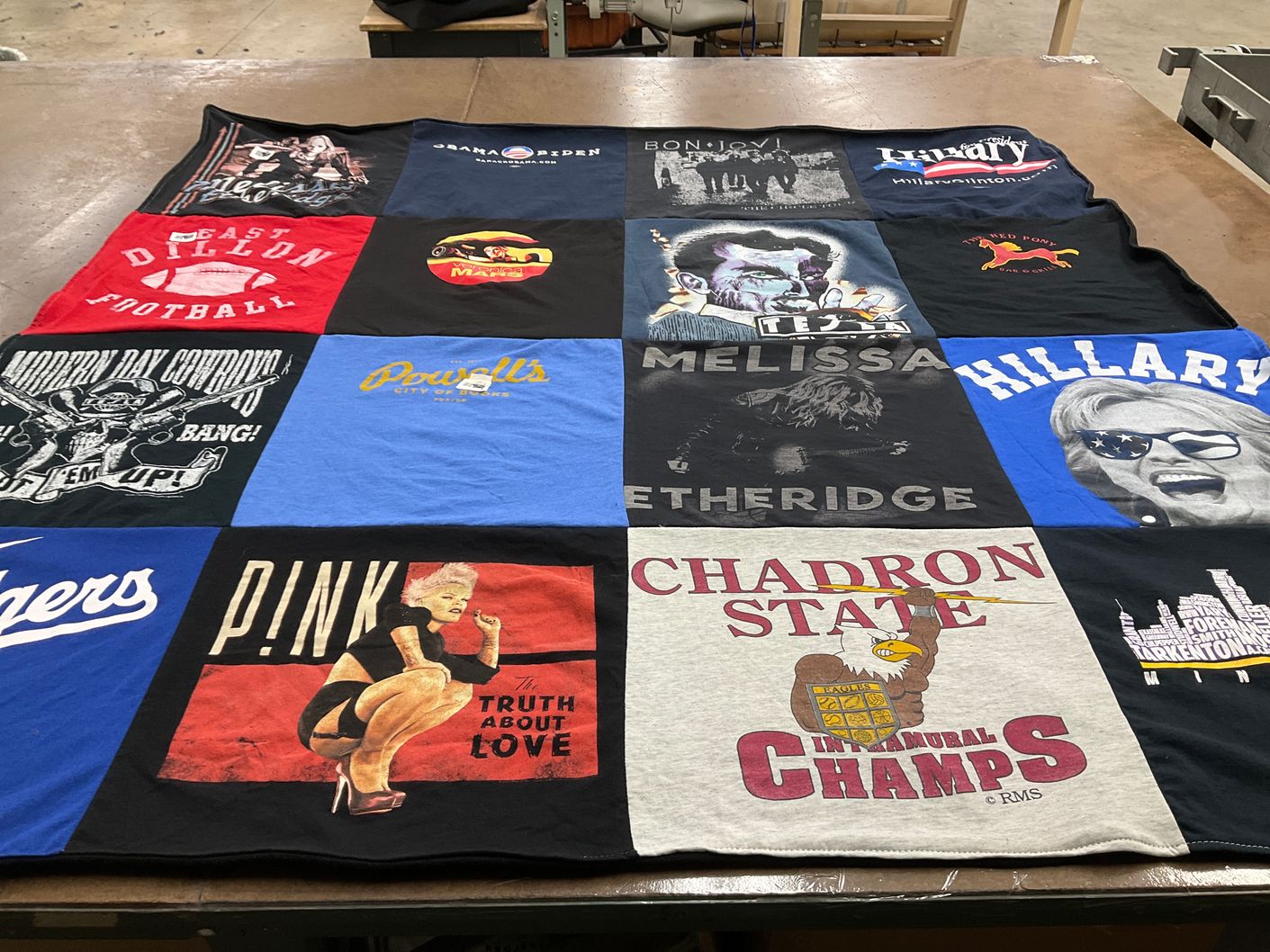 T-shirt quilt from chadron state college by Amy from WY