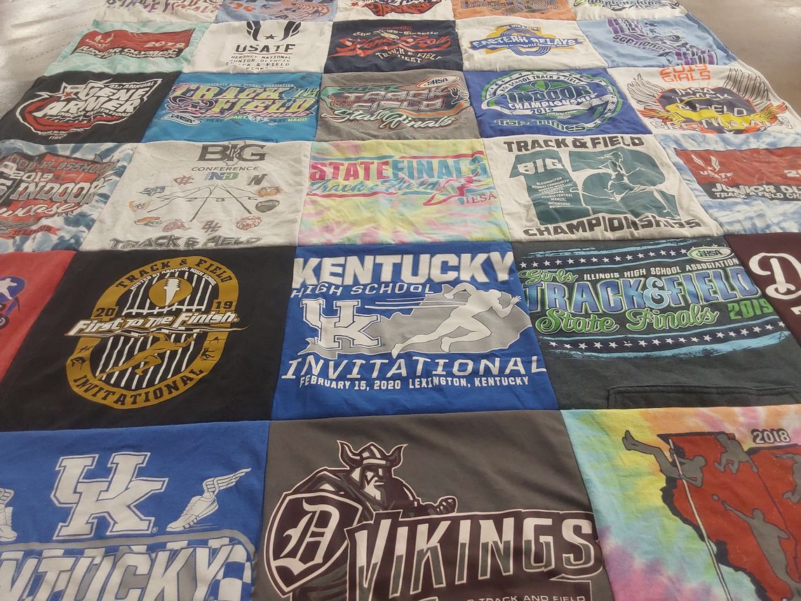 T-shirt quilt featuring vikings by Hallee from IN