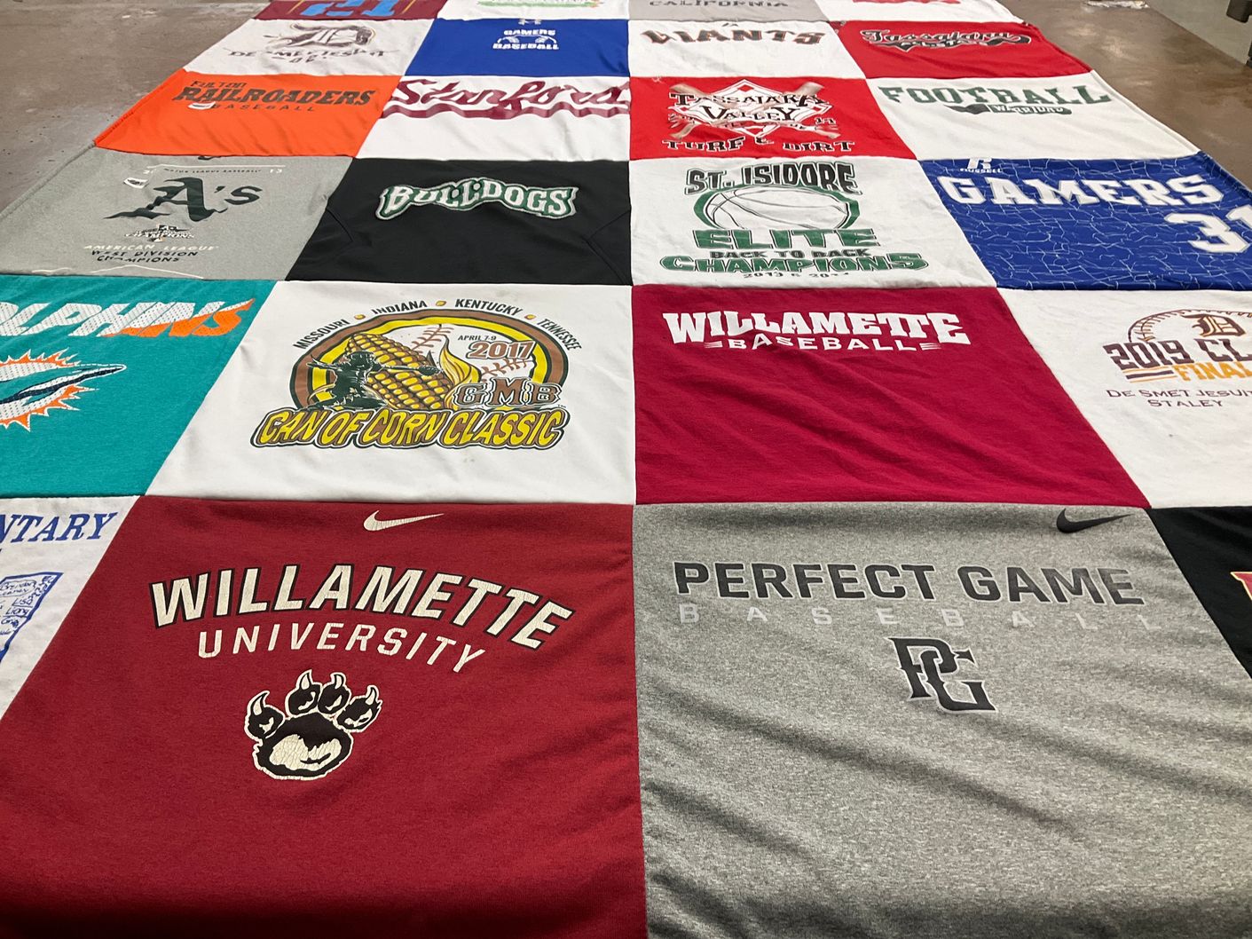 T-shirt quilt from willamette university by Emily from MO