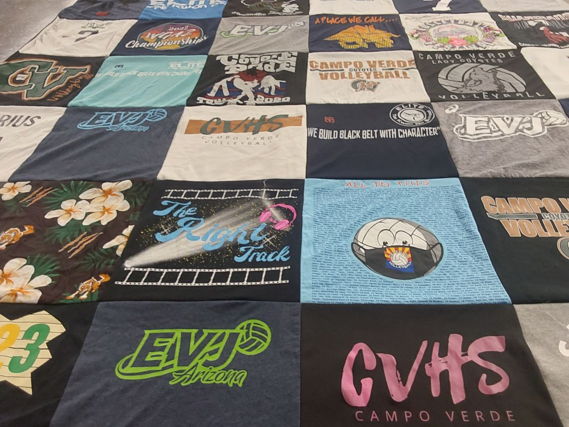 T-shirt quilt featuring campo verde high school volleyball by Matthew from AZ