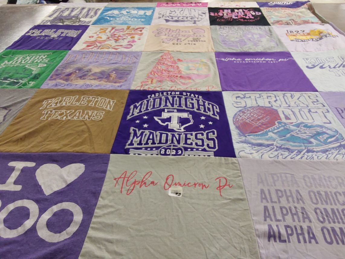 T-shirt quilt featuring tarleton texans by Monica from TX