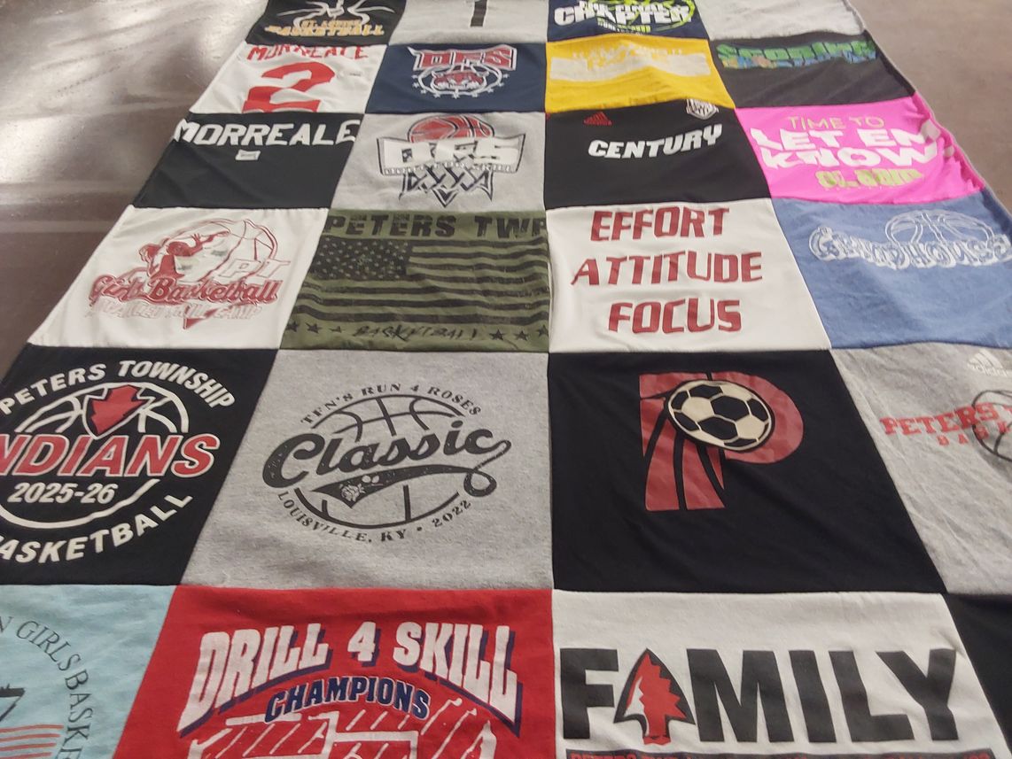 T-shirt quilt from peters township high school by Kelly from PA