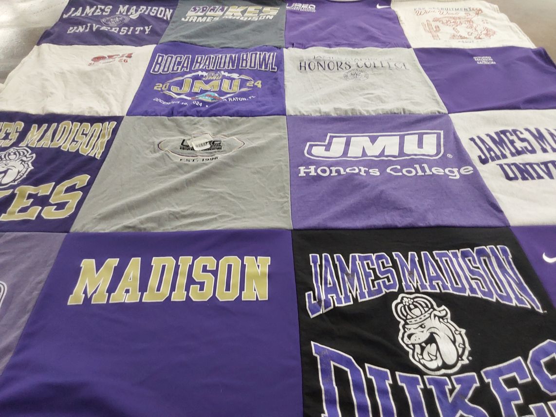T-shirt quilt featuring james madison dukes by Sahara from VA