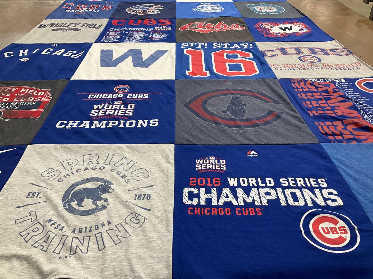 T-shirt quilt featuring chicago cubs by James from AZ