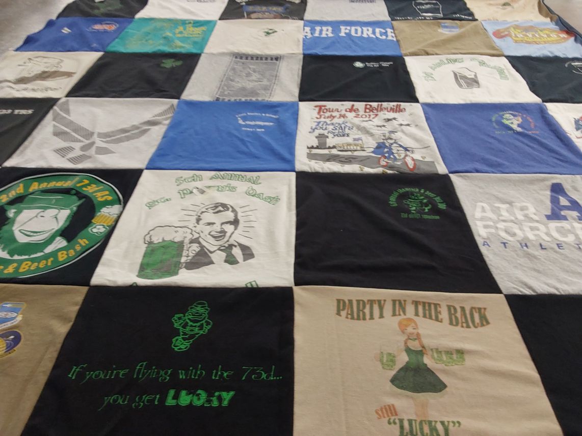 T-shirt quilt featuring united states air force by stephanie from IL