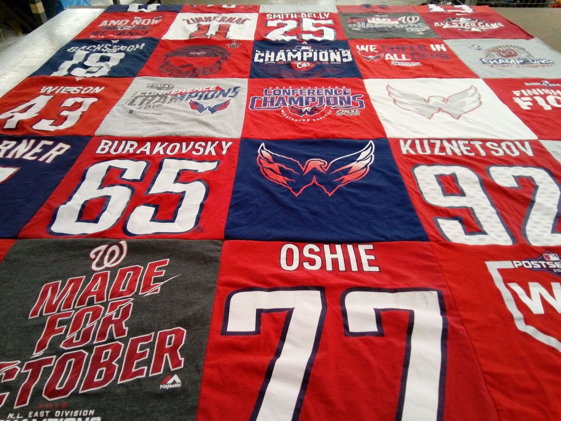 T-shirt quilt featuring washington capitals by DENICE from VA