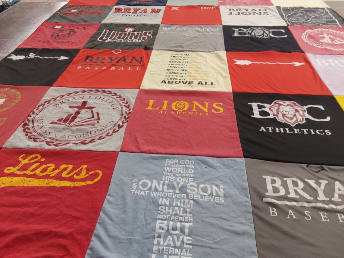 T-shirt quilt featuring bryan lions by Adina from TN