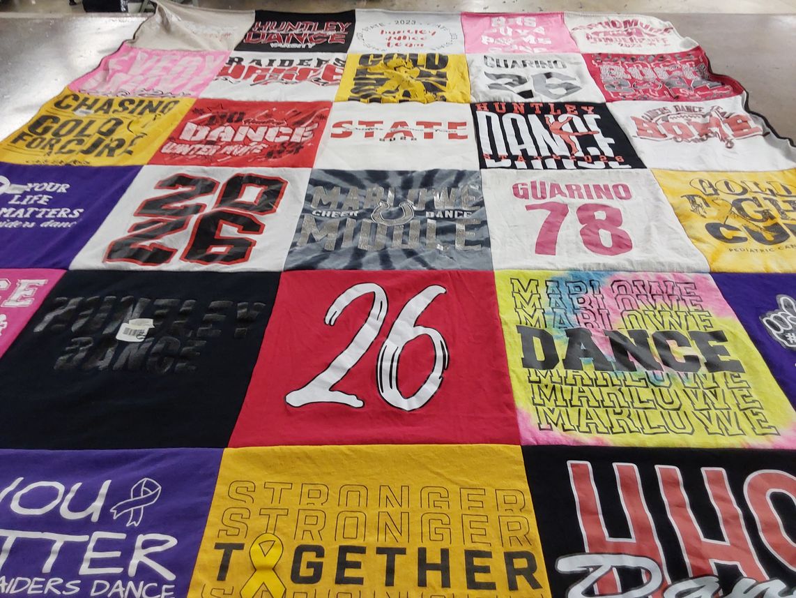 T-shirt quilt from huntley high school by Nicole from IL