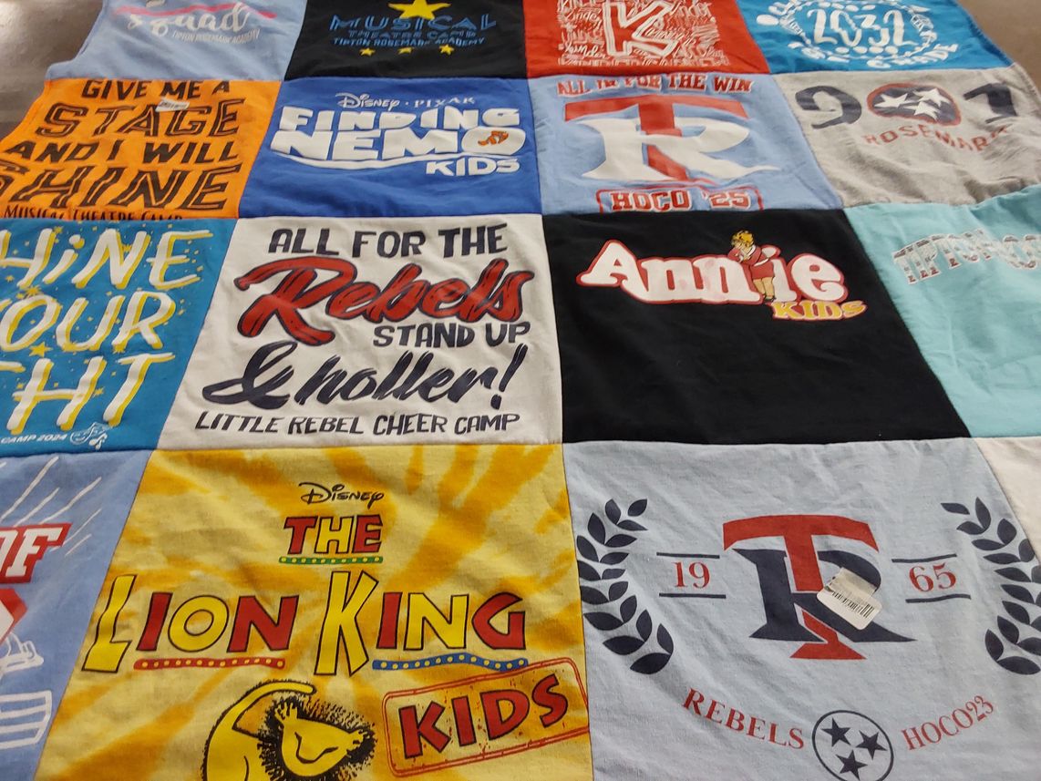 T-shirt quilt featuring rebels by Jenny from TN