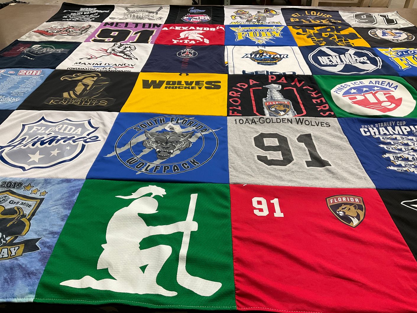 T-shirt quilt featuring florida panthers by Jacqulin from MD