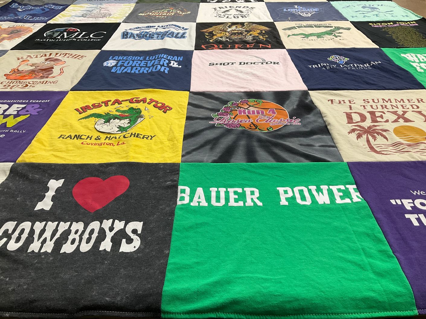 T-shirt quilt from luther college by Jen from WI