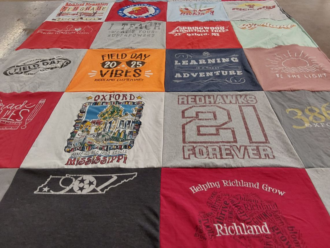 T-shirt quilt featuring redhawks by Taylor from TN