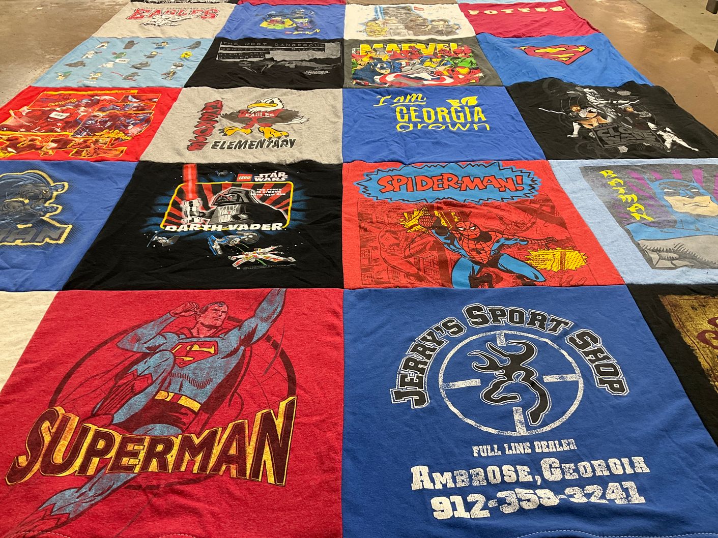 T-shirt quilt from elementary by Tracey from GA