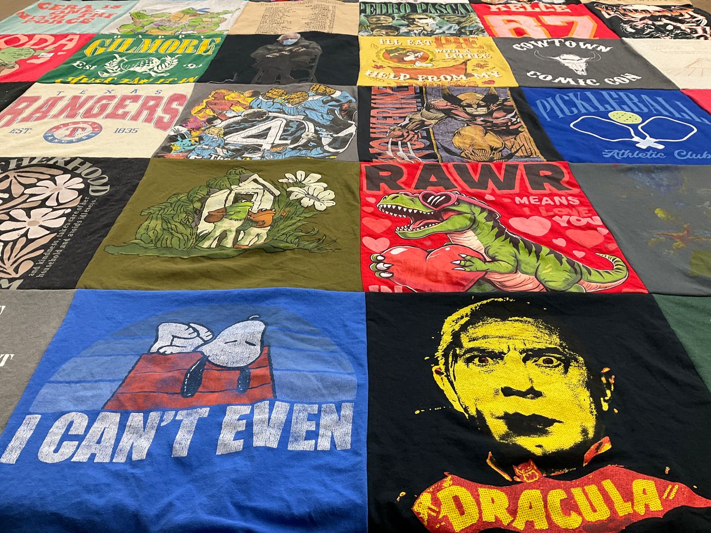 T-shirt quilt with comics, movies themes by SASIL from TX