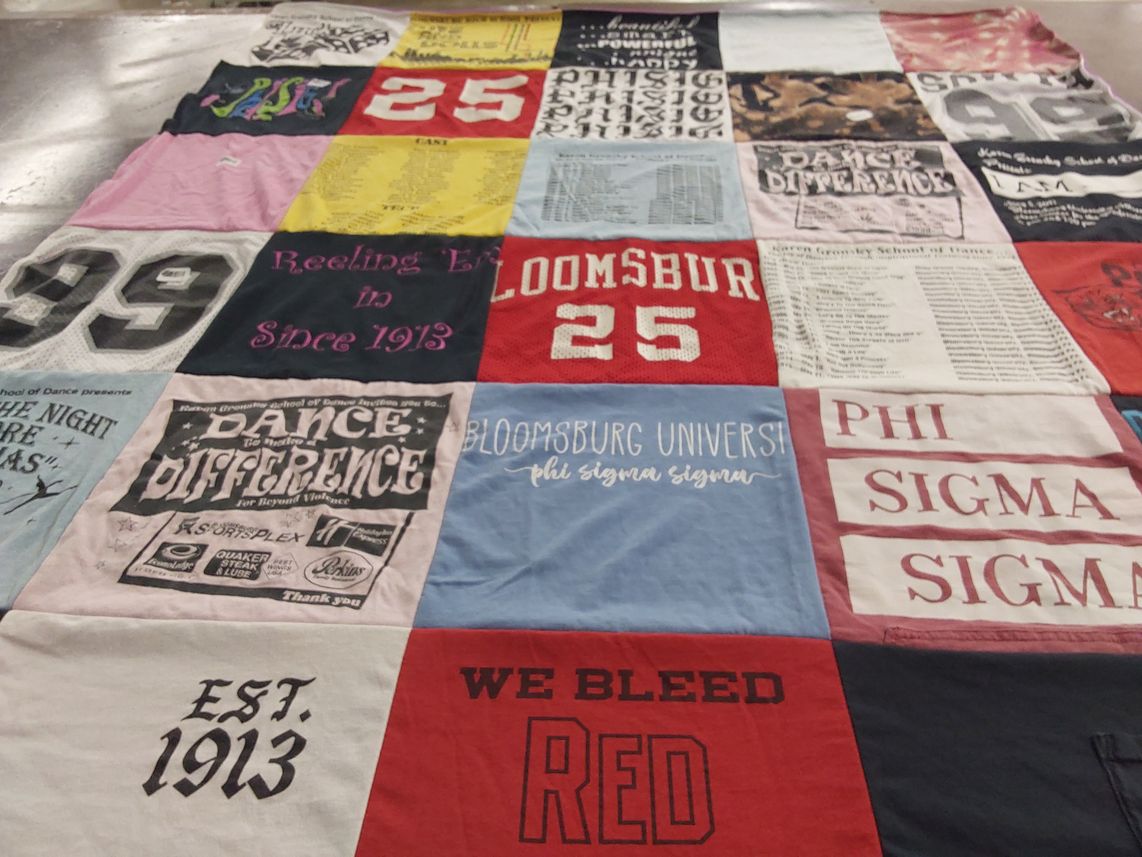 T-shirt quilt from bloomsburg university by Karen from PA