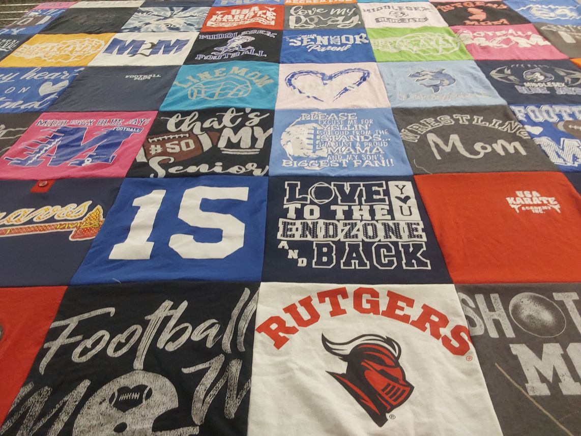 T-shirt quilt from rutgers university by Dawn from NJ