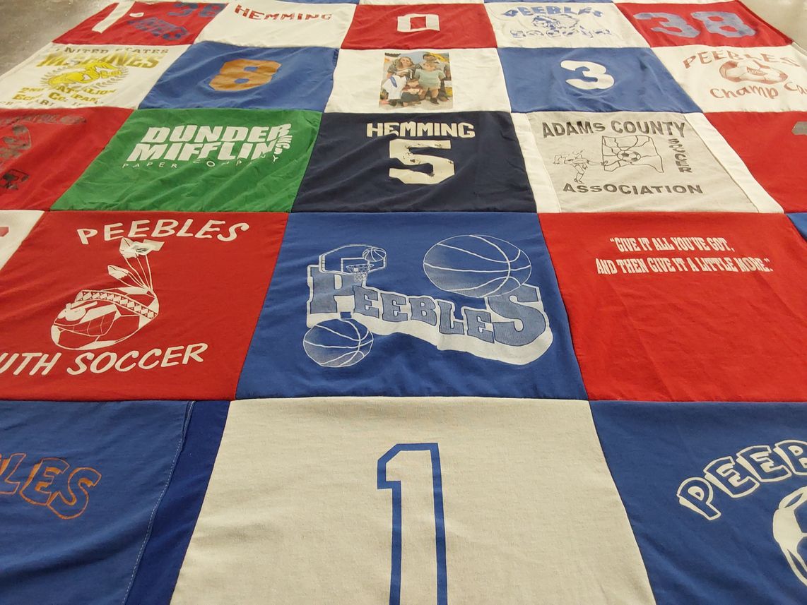 T-shirt quilt from peebles high school by Lisa from OH