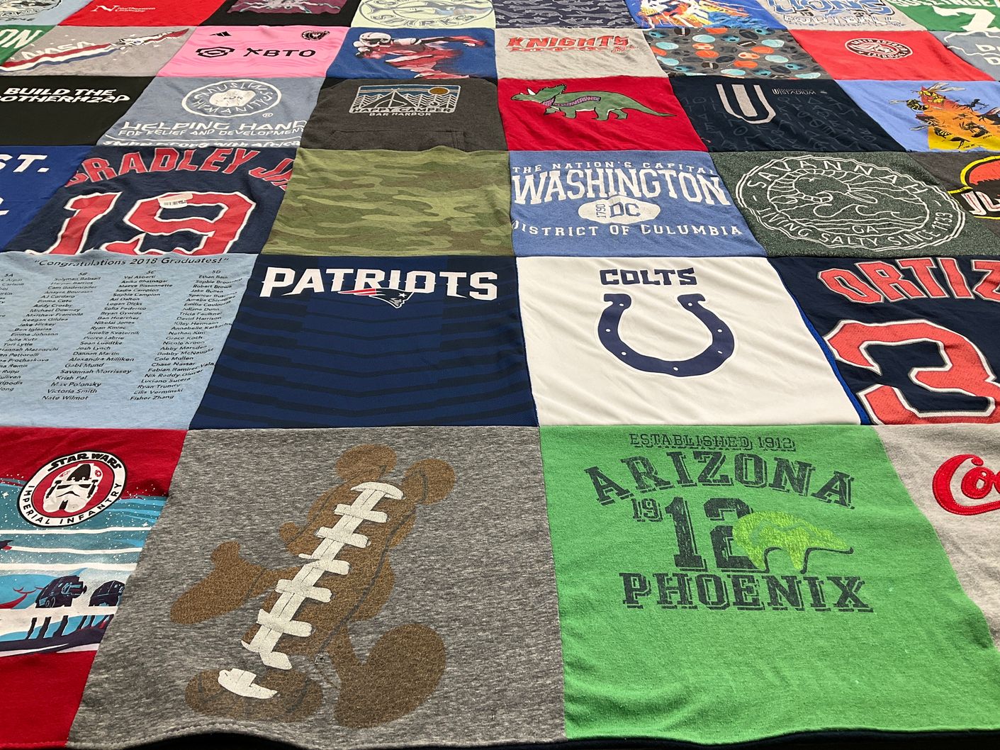 T-shirt quilt featuring new england patriots, indianapolis colts by Solyman from MA