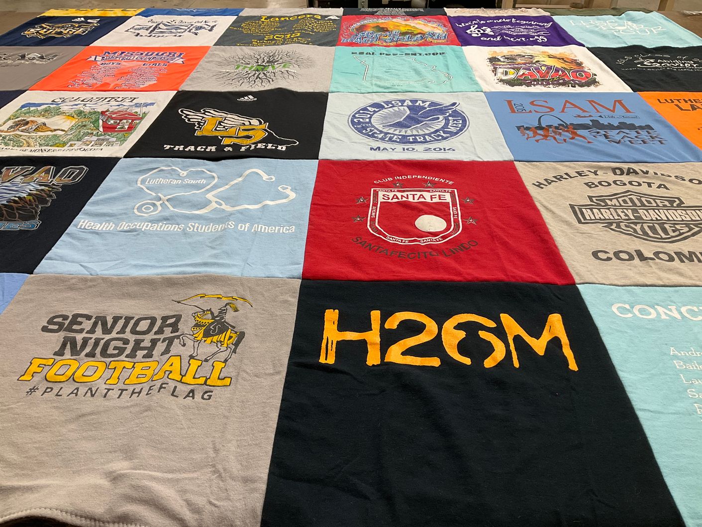T-shirt quilt featuring lutheran south high school football by amy from MO