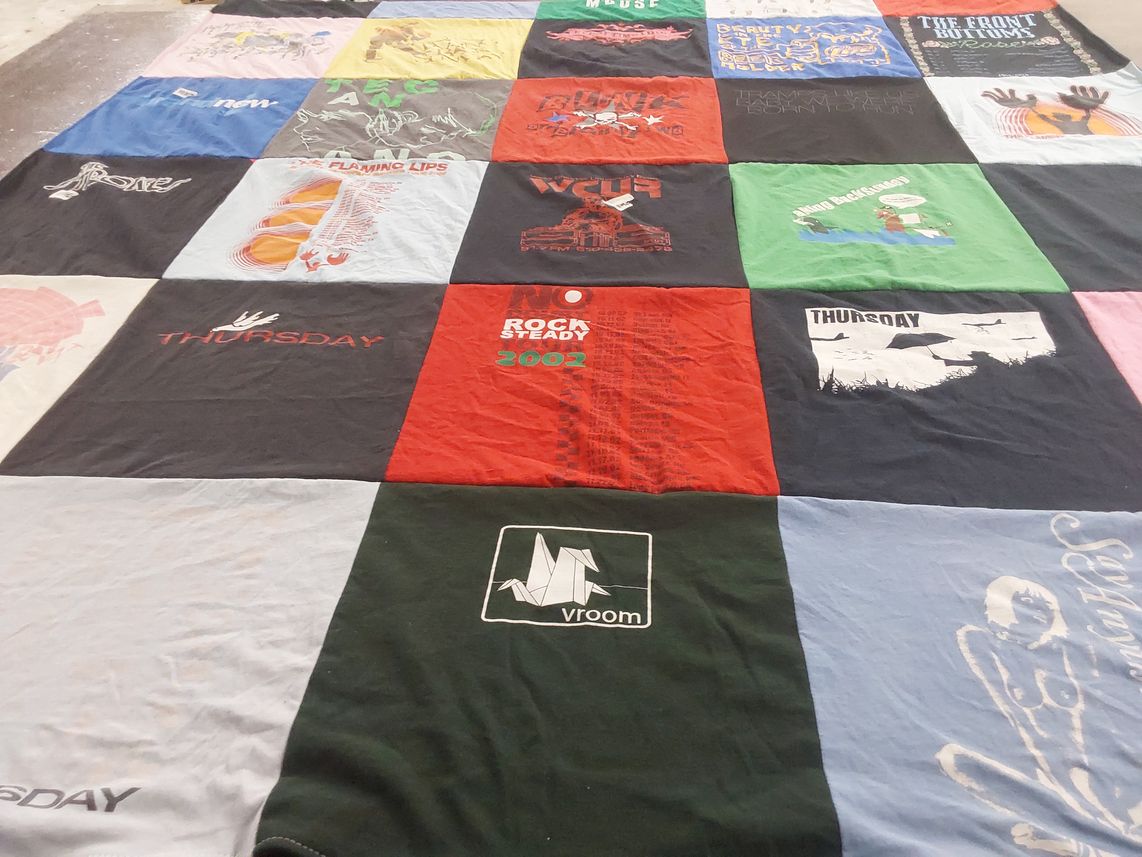 T-shirt quilt with music, bands themes by Michael from PA