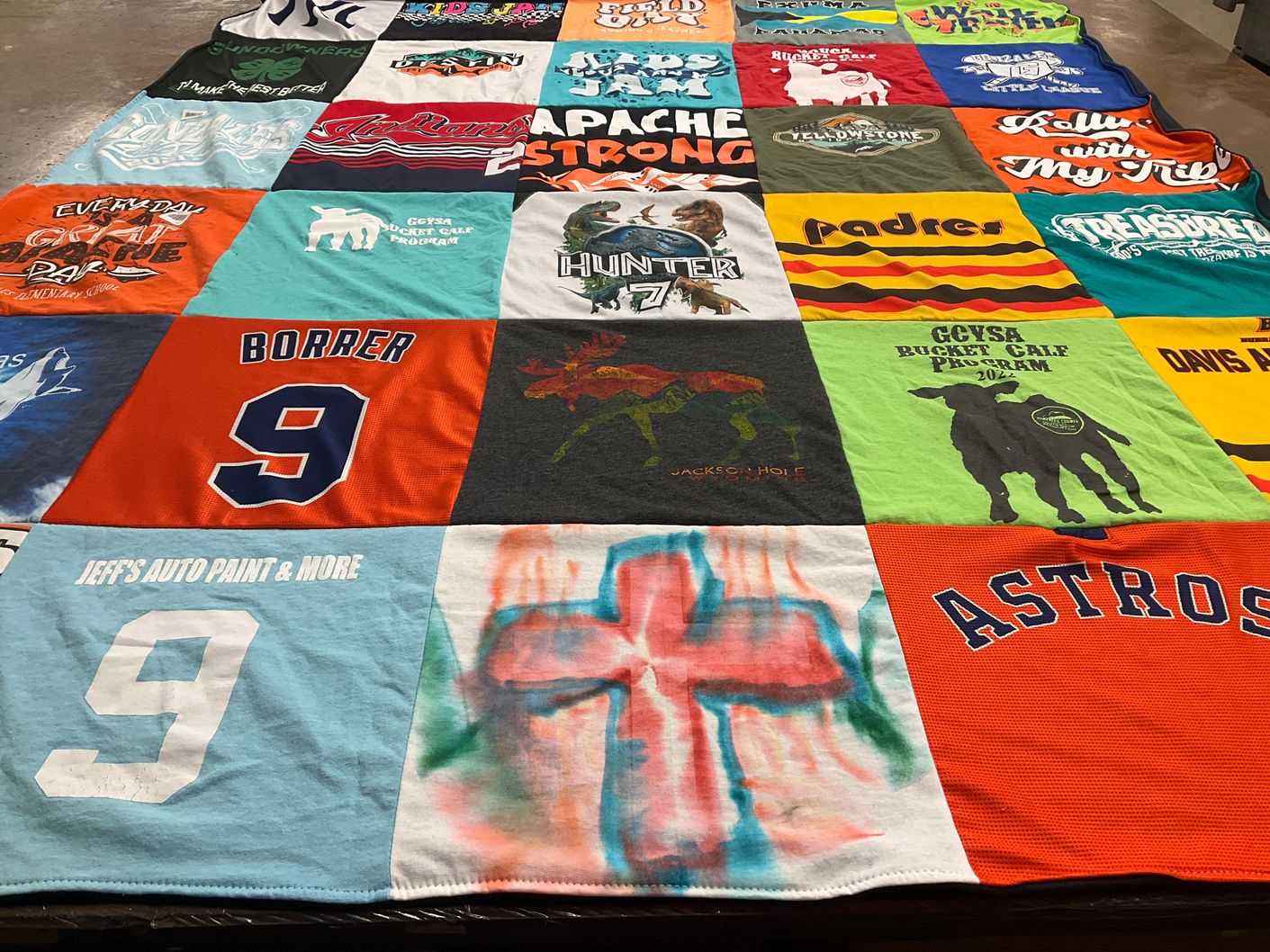 T-shirt quilt featuring san diego padres, houston astros by Malinda from TX