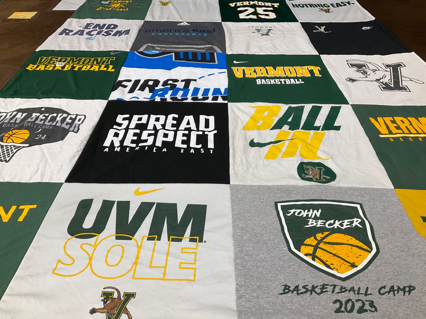 T-shirt quilt from university of vermont by Jensen from VT