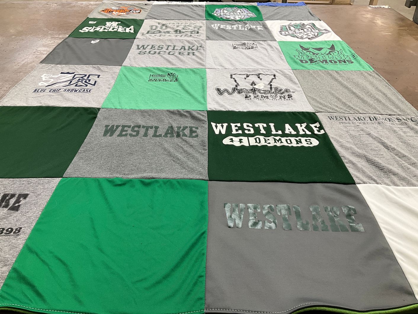 T-shirt quilt featuring westlake demons by Lauren from OH