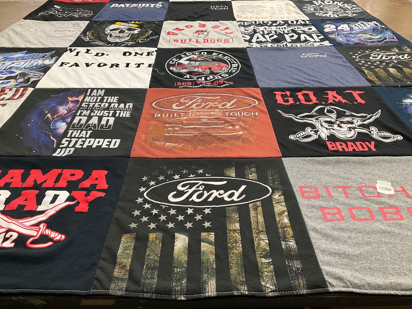 T-shirt quilt featuring tampa bay buccaneers by Bobby from GA
