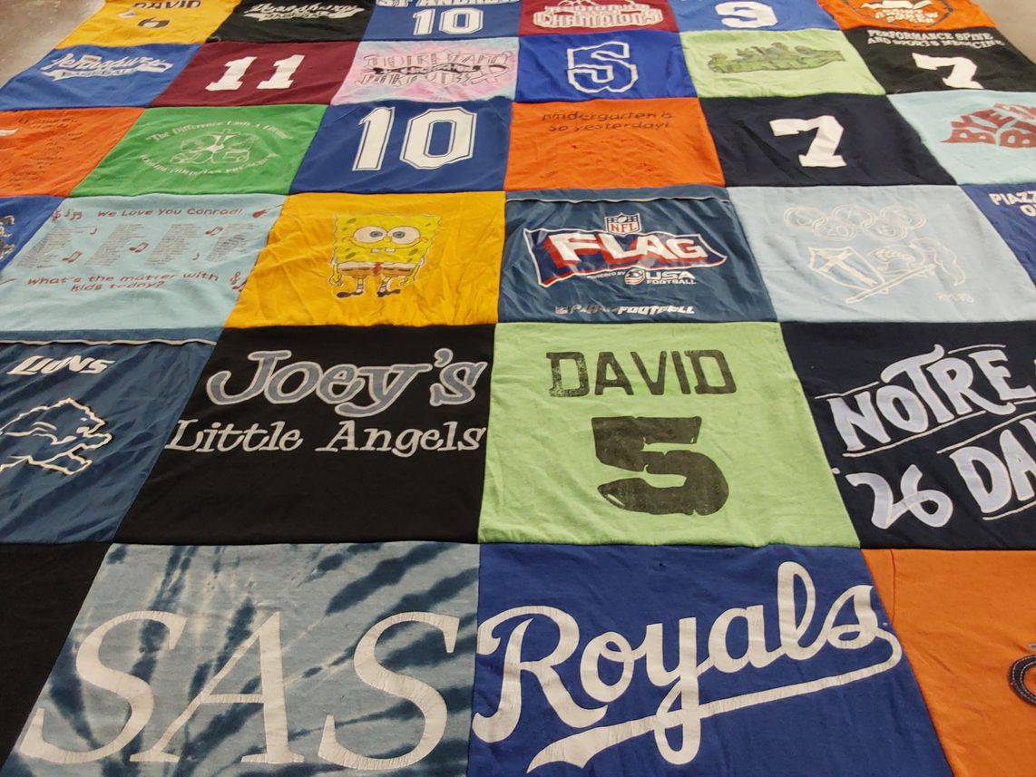 T-shirt quilt from notre dame university by Sara from PA