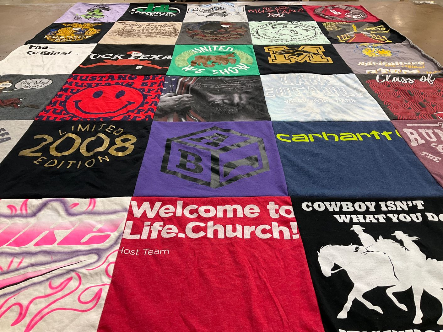 T-shirt quilt from lake eufaula high school by Erin from OK