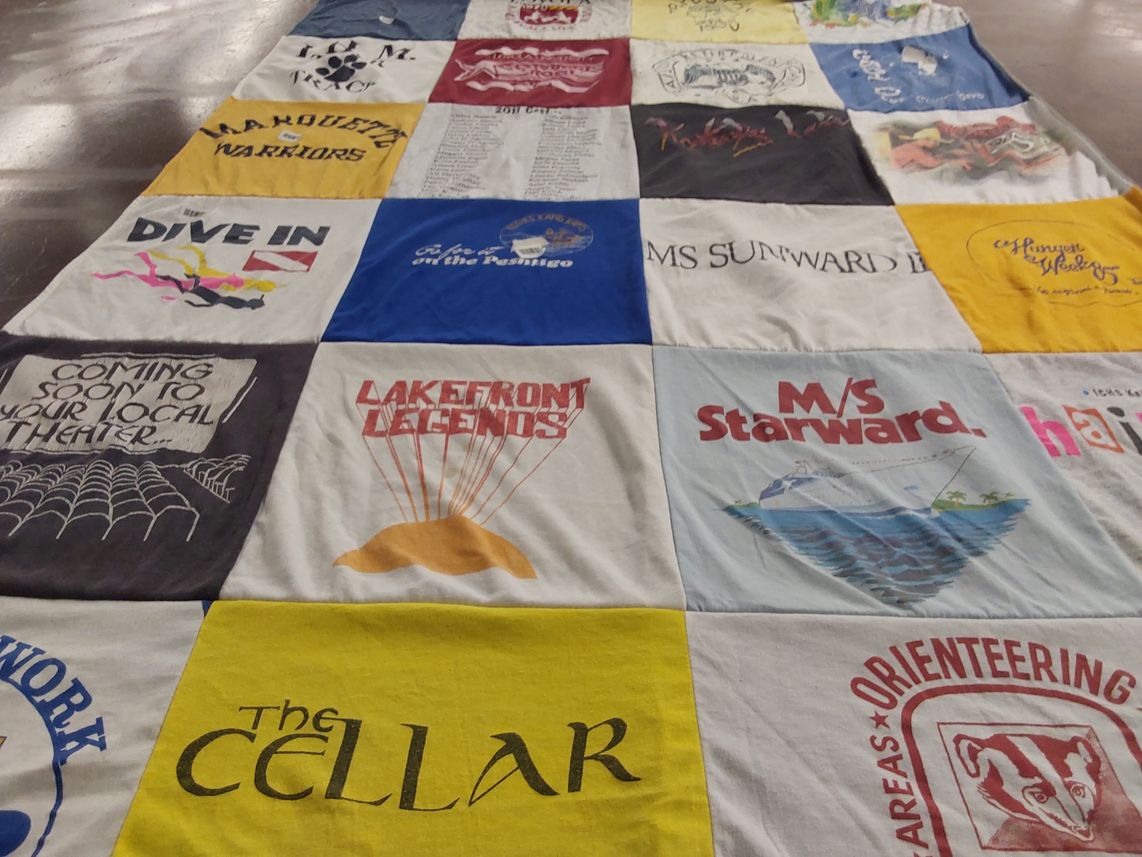 T-shirt quilt from marquette university by JoAnne from IL