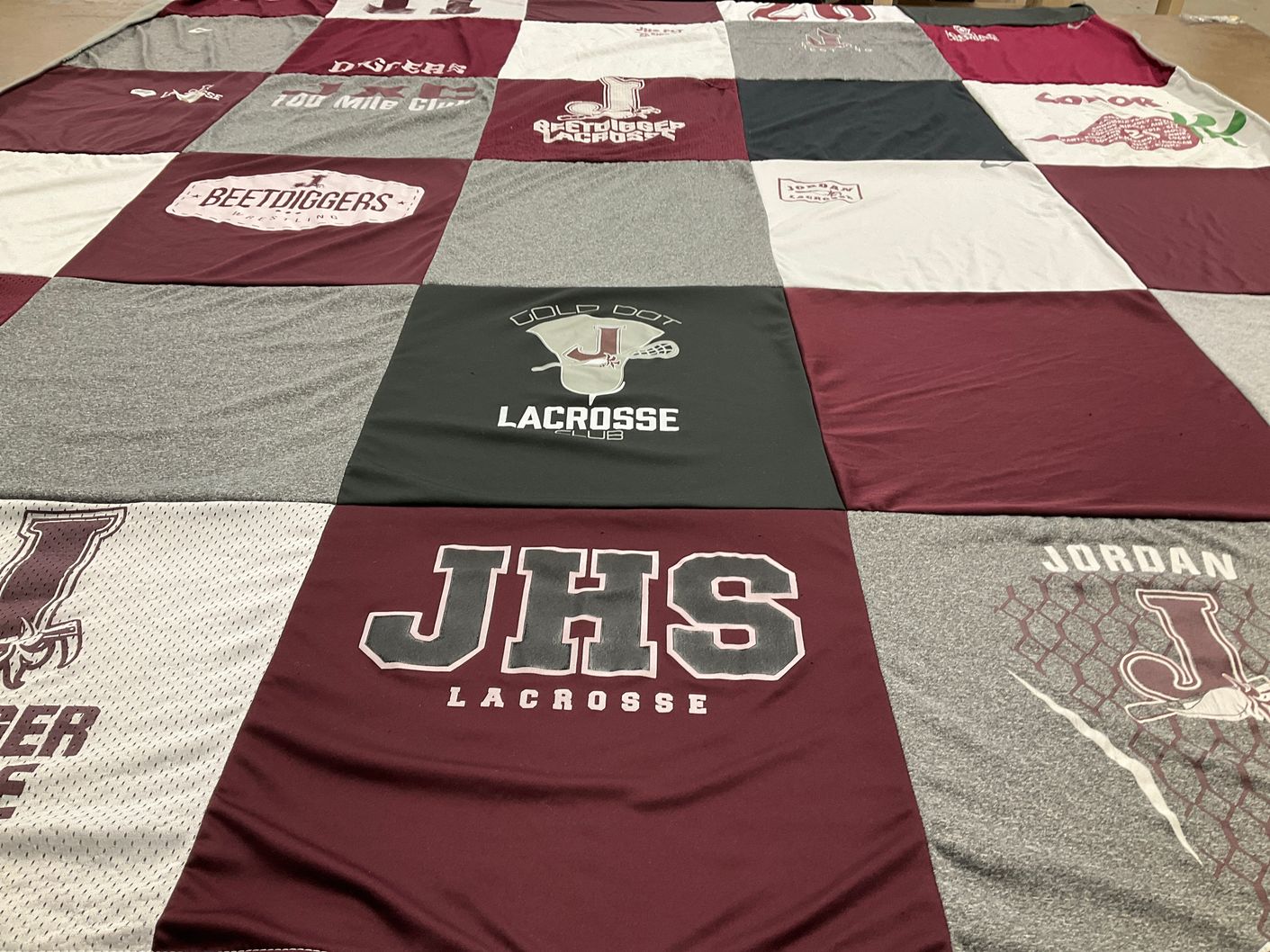 T-shirt quilt featuring jordan high school lacrosse team by Megan from UT