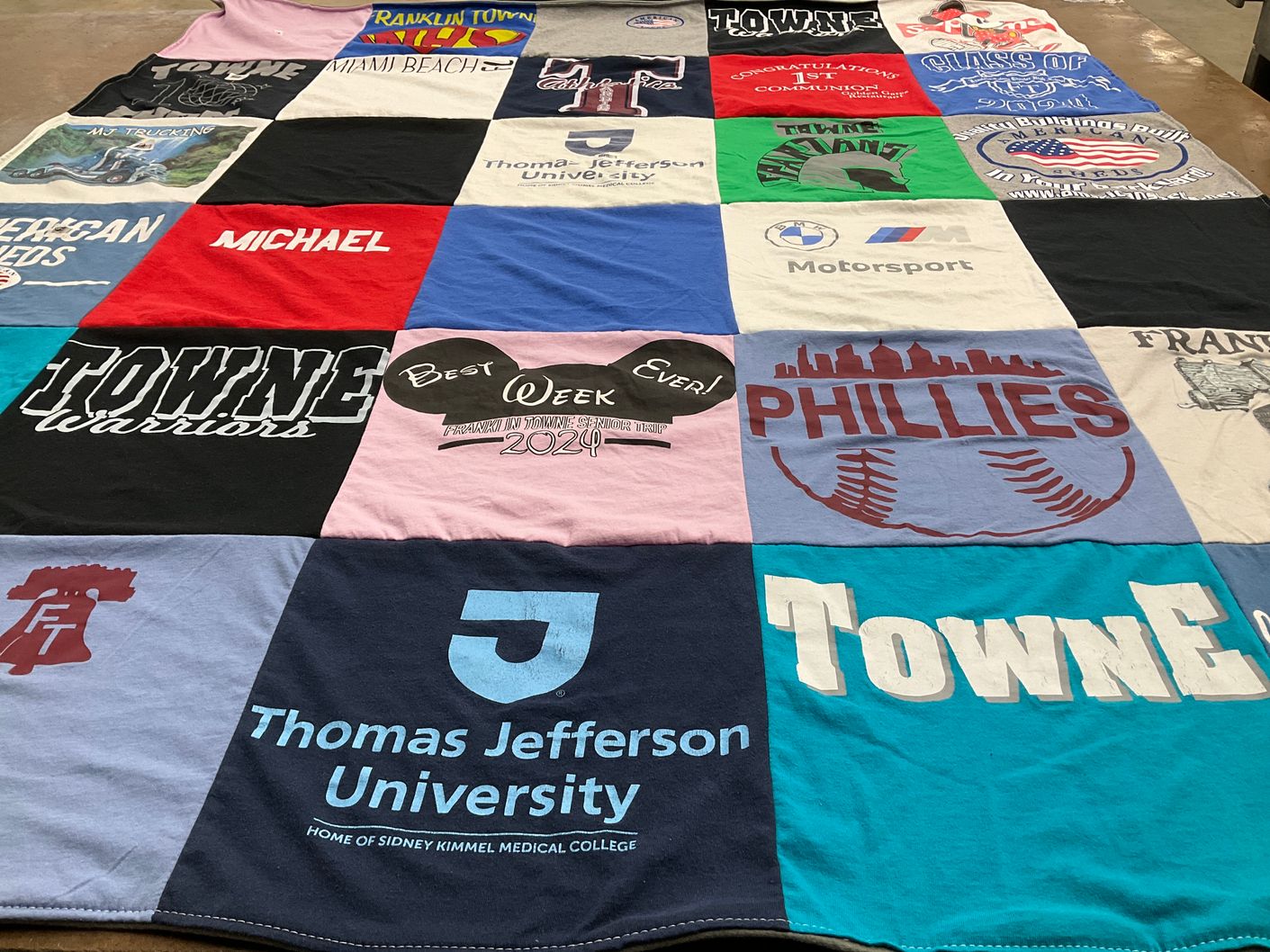 T-shirt quilt featuring philadelphia phillies by Michael from PA
