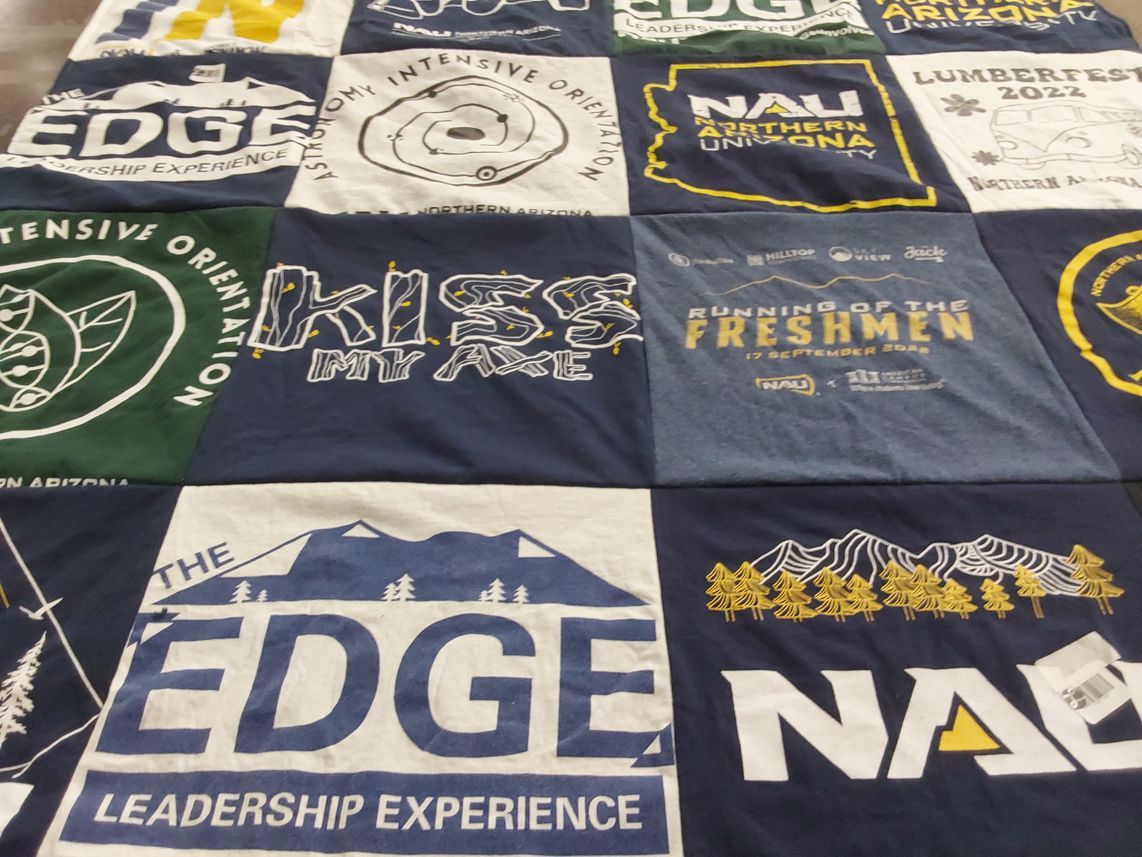 T-shirt quilt from northern arizona university by Chloe from AZ