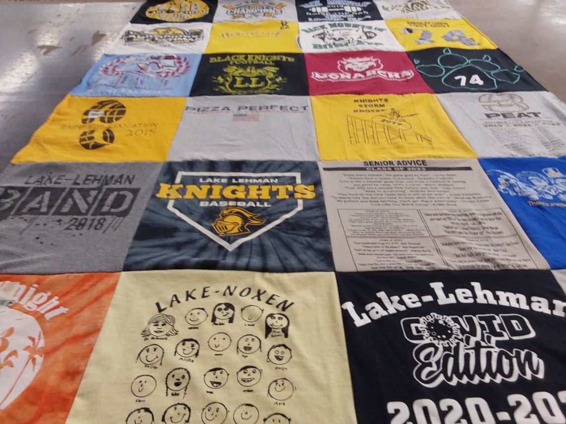 T-shirt quilt featuring lake lehman knights baseball by Melinda from PA