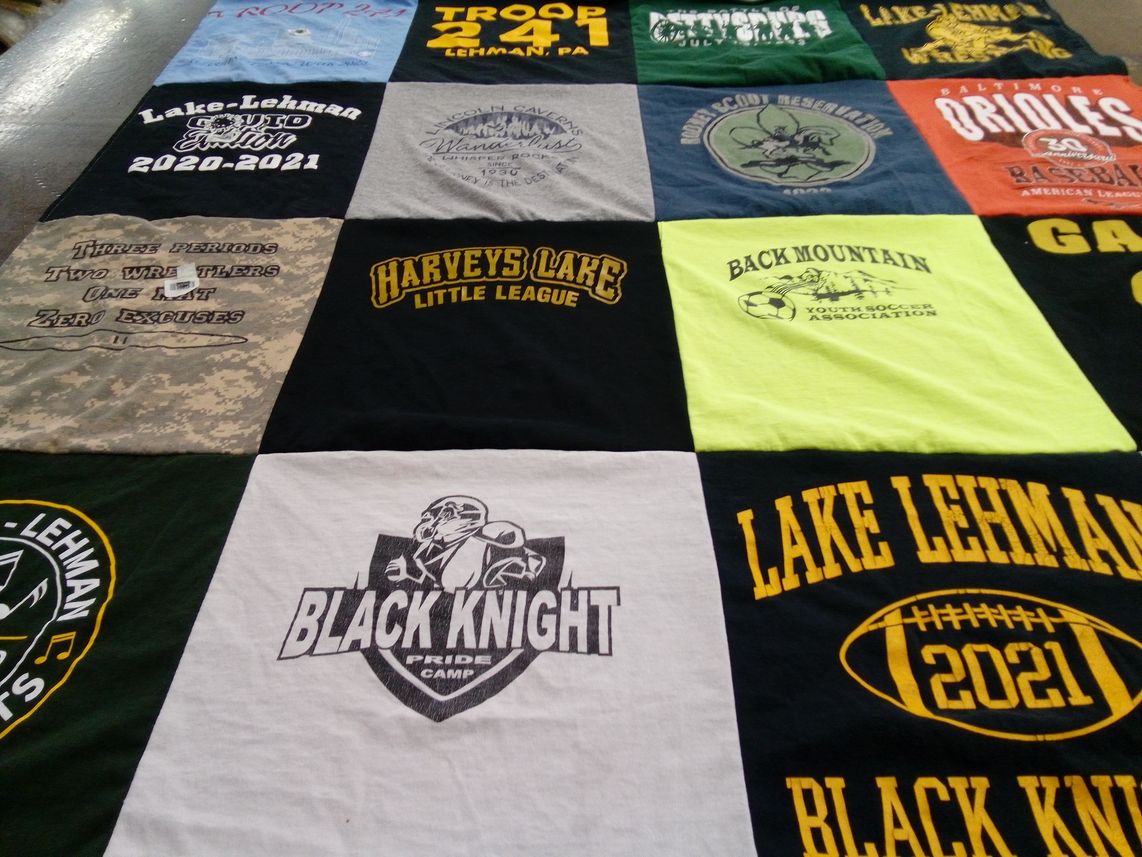 T-shirt quilt featuring lake lehman black knights by Melinda from PA