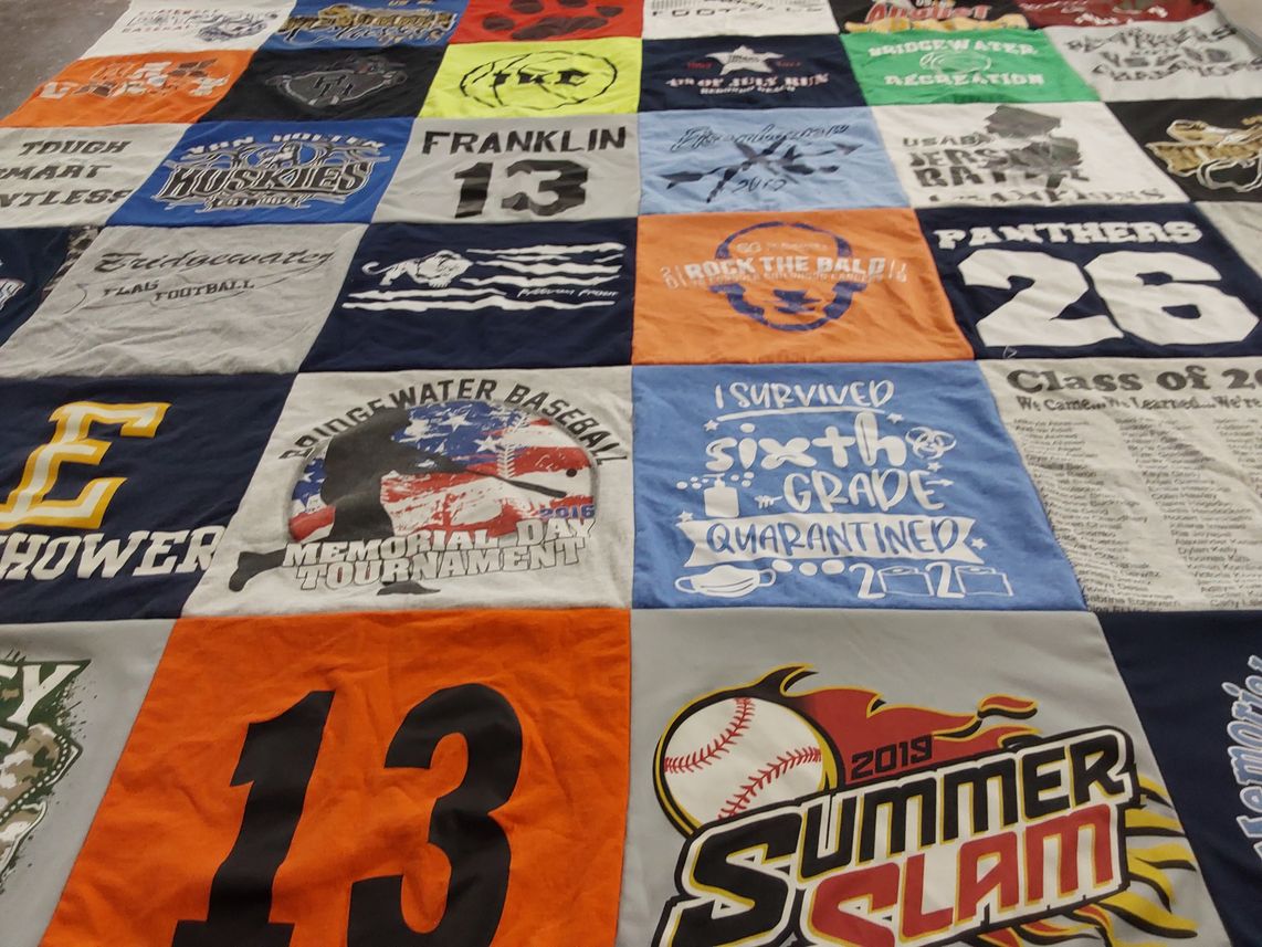 T-shirt quilt from franklin high school, bridge-water high school by Katie from NJ