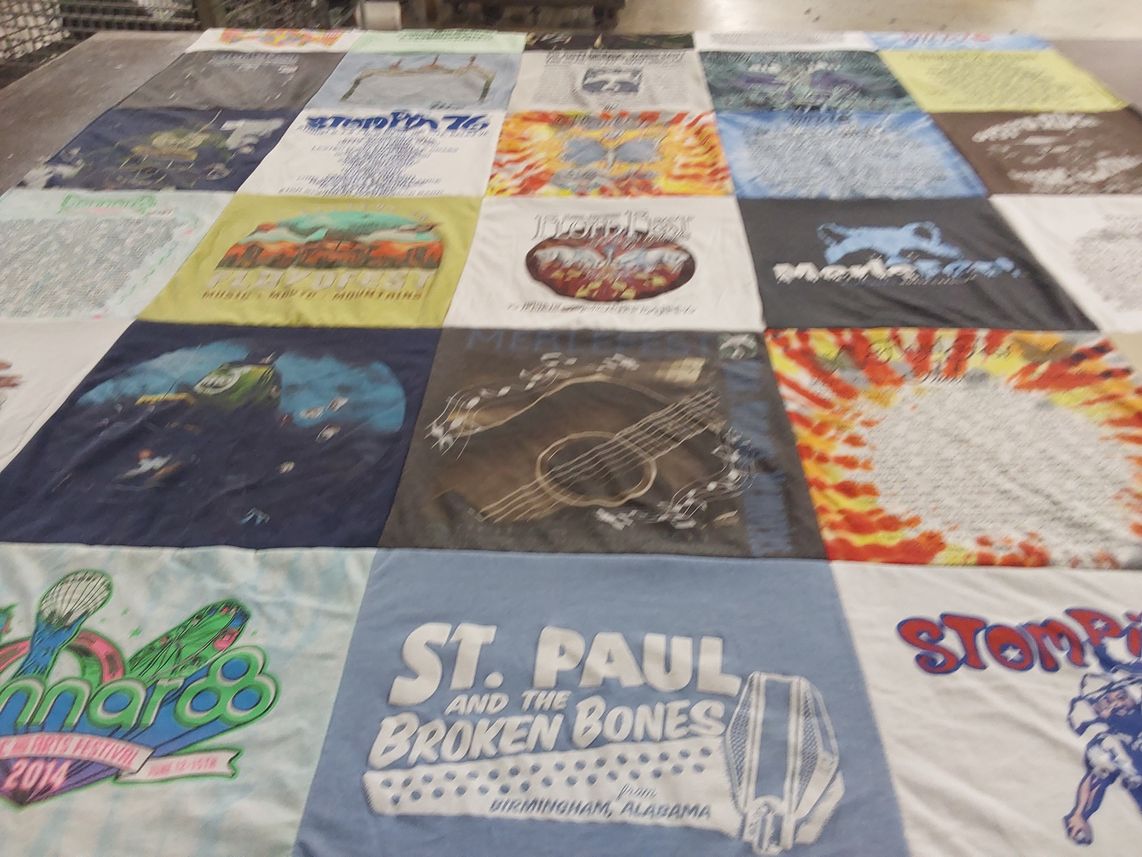 T-shirt quilt with music, festivals themes by Steven from NC