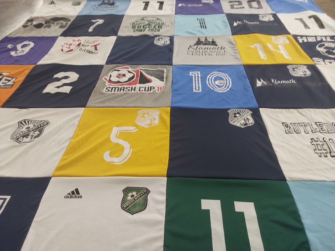 T-shirt quilt from klamath community college by Clifford from OR